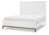 Melrose Sculpted Panel Bed — California King / Cloud White and Desert Oak