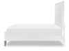 Melrose Sculpted Panel Bed — California King / Cloud White and Desert Oak