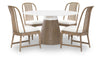 Melrose 54-inch Round Dining Table — Cloud White and Desert Oak