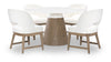 Melrose 54-inch Round Dining Table — Cloud White and Desert Oak