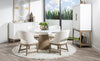 Melrose Upholstered Arm Chair — Set of 2 — Cloud White and Desert Oak