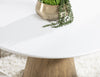 Melrose 54-inch Round Dining Table — Cloud White and Desert Oak
