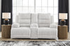 Rhines Falls Power Reclining Loveseat with Console - Alloy