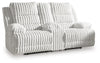 Rhines Falls Power Reclining Loveseat with Console - Alloy