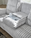 Rhines Falls Power Reclining Sofa with Drop Down Table - Alloy