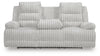 Rhines Falls Power Reclining Sofa with Drop Down Table - Alloy