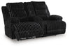 Rhines Falls Power Reclining Loveseat with Console - Onyx