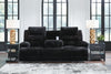 Rhines Falls Power Reclining Sofa with Drop Down Table - Onyx