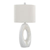 Pearl - 29" Polyresin Table Lamp (Set of 2) - Matte White Poly, Natural Shell And White Linen Shade from Grandview Gallery