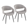 Curvo - Upholstered Chair (Set of 2) - Black Metal Legs