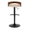 Grotto - Adjustable Barstool - Black Metal, Walnut Wood