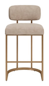 Velar Counter Stool Beige & Bronze — Set of 2