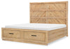 Torrance Panel Storage Bed — King / Aged Driftwood