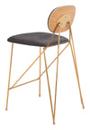 Georges Counter Stool Gray & Gold — Set of 2