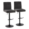 Hannah - Adjustable Barstool With Rounded T Footrest (Set of 2) - Black Metal