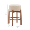 Nade Counter Stool Beige & Walnut — Set of 2