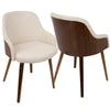 Bacci - Dining Chair - Walnut Wood And Cream Fabric