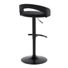 Grotto - Upholstered Adjustable Barstool - Black Metal Base