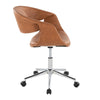 Curvo - Upholstered 5-Star Task Chair - Chrome Metal Base