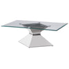 Jenny - Glass Top Stainless Steel Table