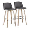 Toriano - 30" Fixed-Height Barstool (Set of 2) - Dark Gray