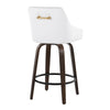 Hannah - 26" Fixed-Height Counter Stool With Swivel And Round Black Metal Footrest (Set of 2) - Walnut Glazed Wood