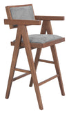 Delhi Barstool Gray & Walnut — Set of 2