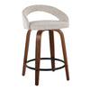 Grotto - 31" Upholstered Fixed-Height Counter Stool (Set of 2) - Walnut Wood Base