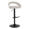 Grotto - Upholstered Adjustable Barstool - Black Metal Base