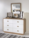 Margot 52-inch 6 Drawer Dresser — Desert Oak and Cloud White