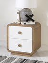 Margot 2 Drawer Nighstand — Desert Oak and Cloud White