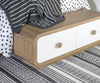 Margot Storage Bed — Queen / Desert Oak and Cloud White