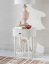 Adeline Round Nightstand — Cloud White