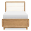 Theo Upholstered Panel Bed — Twin / Desert Oak