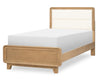 Theo Upholstered Panel Bed — Twin / Desert Oak