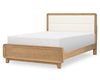 Theo Upholstered Panel Bed — Queen / Desert Oak