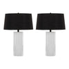 Petra - 26" Polyresin Table Lamp (Set of 2) - Cream Polyresin And Black Metal With Black Linen Shade