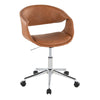 Curvo - Upholstered 5-Star Task Chair - Chrome Metal Base