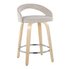 Grotto - 30.5" Upholstered Fixed-Height Counter Stool (Set of 2) - Natural Wood Base