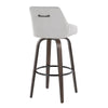 Hannah - 30" Fixed-Height Barstool With Swivel And Round Black Metal Footrest (Set of 2) - Walnut Glazed Wood