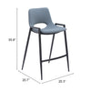 Desi Counter Stool Azure Gray — Set of 2