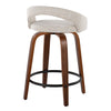 Grotto - 31" Upholstered Fixed-Height Counter Stool (Set of 2) - Walnut Wood Base