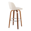 Toriano - 30" Fixed-Height Barstool (Set of 2) - Walnut & Chrome Base