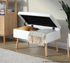 Storage - Bench - Natural Wood, Cream Fabric