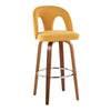 Ava - Upholstered Fixed-Height Barstool (Set of 2) - Walnut Wood Base