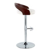 Grotto - Adjustable Barstool - Chrome Metal, Mahogany Wood