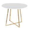 Cosmo - Dining Table - Gold Metal And White