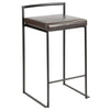 Fuji - Stackable Counter Stool With Cushion - Black Metal