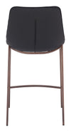 Magnus Counter Stool Black & Walnut — Set of 2