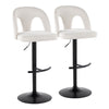 Ava - Upholstered Adjustable Barstool (Set of 2) - Black Metal